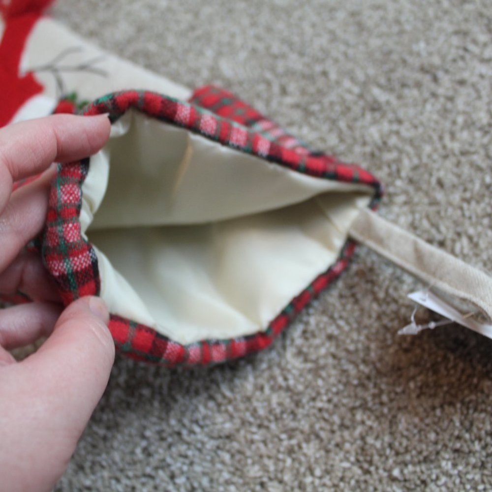 Hobby Lobby Country Snowman Christmas Stocking Bells Plaid Tan Let it Snow NWT - Picture 5 of 5